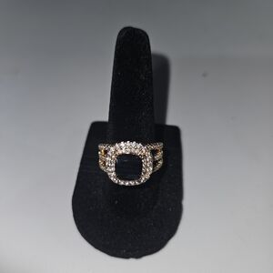 QVC Gold Ring with Black and Silver Accents